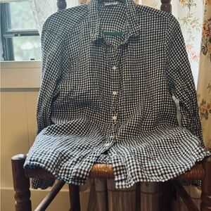 Classic B&W Gingham Linen Shirt